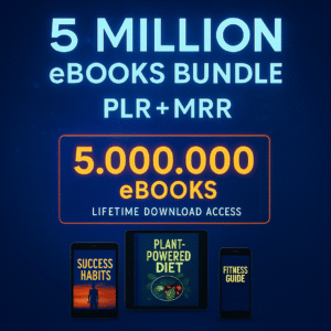 5 Million PLR & MRR eBooks Mega Bundle | Resellable Digital eBooks for Passive Income & Finance Niches