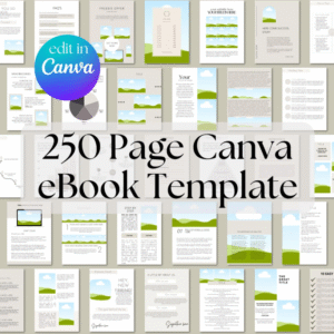 Canva eBook Template | Course Workbook Template | How to Create an eBook | 250-Page Editable Book Template