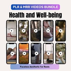 “Health & Well-being MRR Video Bundle — Faceless Aesthetic PLR Reels for Instagram Marketing”